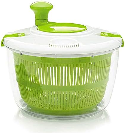 5L Salad Spinner Vegetable Washer with Bowl - Manual Lettuce Washer and Dryer,BPA Free (Green)
