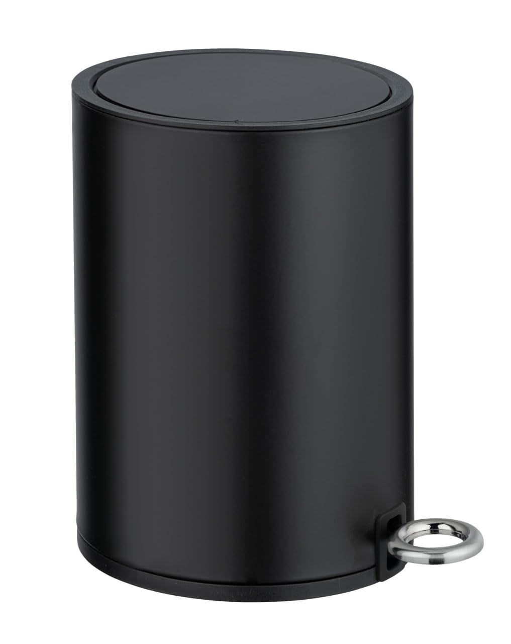 WENKO Monza Easy Cosmetic Pedal Bin with Soft Close Mechanism 3 L, Steel, Black, 18,5 x 25,5 x 24,5 cm