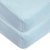 American Baby Company 100% Cotton Value Jersey Knit Crib Sheet, Blue, 2 Count