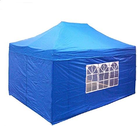 DELTA Canopies 10'x15' Ez Pop up Canopy Party Tent Instant Gazebos 100% Waterproof Top with 4 Removable Sides Blue - E Model