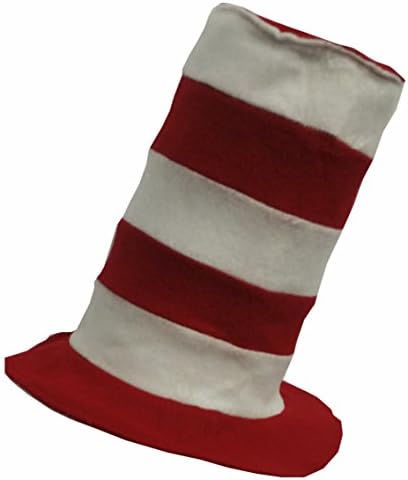 2X Adult Size XXL Felt Hat White/red Stripes Fits Adults Lite Ships Folded