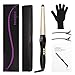 HISOON Hair Curling Wand,1.25 Inch Curling Iron Dual Voltage Hair Curler with Ceramic Barrel and Adjustable Temperature for All Hair Types, Travel Hair Wand with Glove and Curl Clips,Gold