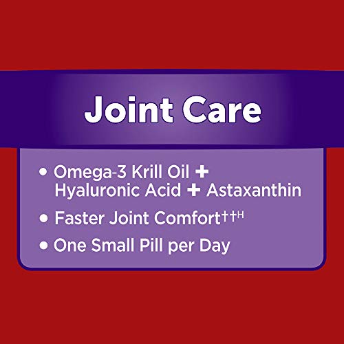 MegaRed Joint Care, 30 softgels - Omega 3 Krill Oil, Hyaluronic Acid and Astaxanthin Supplement