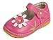 Little Mae's Boutique Pink with White Flower Mary Jane Toddler Girl Squeaky Shoes (4)
