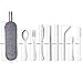 Portable Utensils, Travel Cutlery, 9-Piece Including Knife Fork Spoon Portable Chopsticks Cleaning Brush Reusable Straws Portable Bag, Stainless Steel Flatware Set