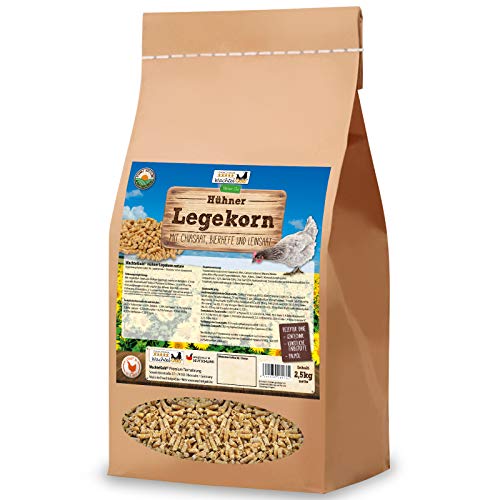 hühnergold Hühnerfutter - 2,5kg Legekorn - ohne Gentechnik - Legefutter für Legehennen