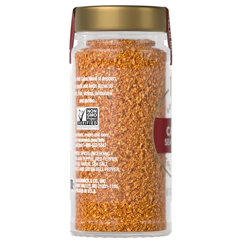 MCCORMICK GOURMET COLLECTION CAJUN SEASONING, NON GMO, OUR BEST HERBS & SPICES, SPICY, LOUISIANA-STYLE BLEND WITH GARLIC, ONION & PEPPERS, JAZZ UP SHRIMP, CHICKEN & BAYOU-INSPIRED FAVORITES, 2.25 OZ