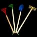 Fun Central 4 Pieces - 29 Inch Garden Tool Set for Kids & Toddlers - Blue Spade, Green Hoe, Yellow Garden Rake and Red Leaf Rake