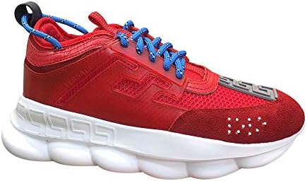 chenweifeng119 Mens Chain Reaction Sneakers Fashion Leather Casual Shoes Medusa Logo