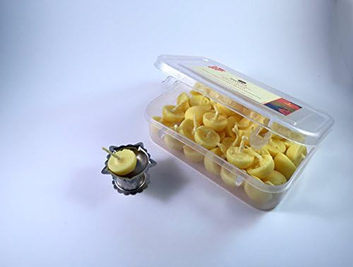Easy Diya Organic Pure Cow Ghee Wicks 30 Pcs Big &amp; Steel Diya &amp; Free Gift (1 Box)