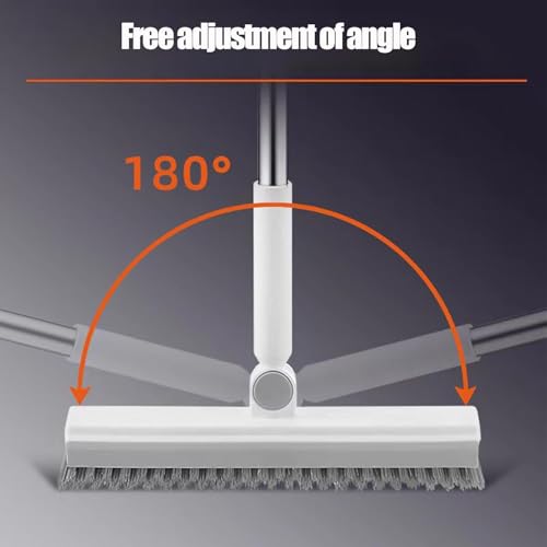 Floor Cleaning Brush with Telescopic Long Handle (145 cm), 3 in 1, V-Shape, with Hard Bristles, Broom for Cleaning Carpets, Wooden Floors, Tiles, Bathroom, Patio, Garage, Wall, Kitchen, Terrace, Floor