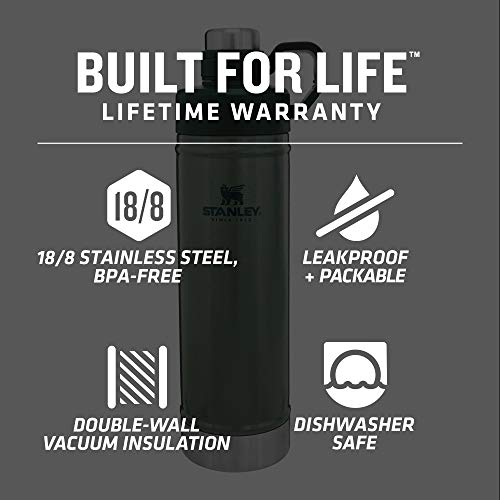 Stanley Classic EasyClean Water Bottle with Never Lose Hinged Leak