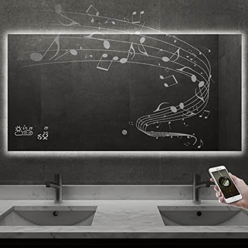 BYECOLD Smart Bathroom Mirror with Bluetooth WiFi Enabled Weather