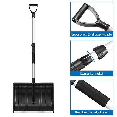 MOVTOTOP Snow Shovel, Folding Shovel for Digging Snow with 47.2