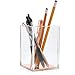 Juvale Acrylic Pen Holder, Crystal Clear Pencil Cup Desktop Organizer for Office Desk, Makeup Brush, Bathroom, Modern & Stylish Design, 3.1 x 4.5 x 3.1