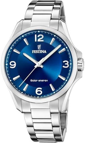 Herrenuhr Analog Solar aus Edelstahl 316l Silberfarben