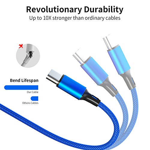 2 Pack 10FT Charging Cable for PS5 DualSense and Xbox Series X/S / Switch Pro Controller, Ackmioxy Charging Cord Nylon Braided Type-C Port Charger Accessories for Playstation 5/ Xbox Series S/X (Blue)