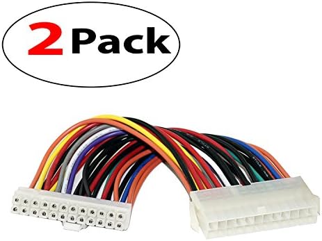 2 Pack SMPS 24 PIN EXTENSION IN 0.20M - ATX 24 pin male to female suitable for extending 24pin ATX Power Supply