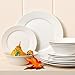 Gibson Home Amelia Court Porcelain Chip and Scratch Resistant Dinnerware Set, Service for 4 (16pcs), White (Round)