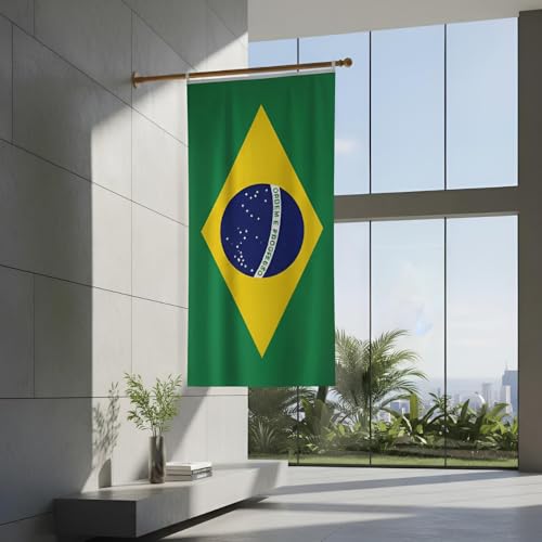 Bandeira do Brasil 90x150cm em Poliéster – Eventos, Decoração, Copa Do Mundo, Com Costura Para Mastro, Dupla Face Premium