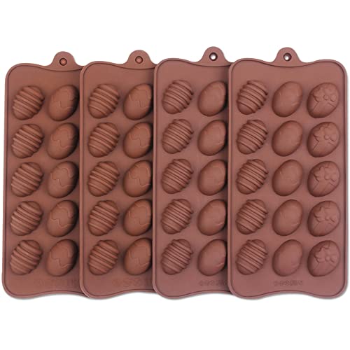 BAKER DEPOT 4 Pcs Mini Easter Eggs Molds for Chocolate Candy Egg Shape