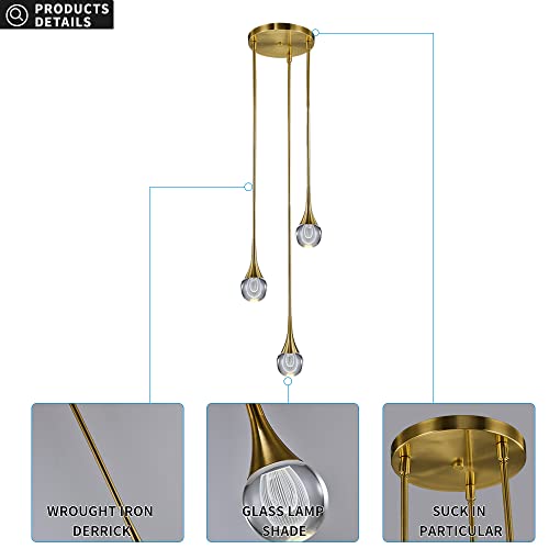 Modern 3Lights Kitchen Island Pendant Lighting, Mini Globe LED Light