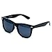Reflective Revo Color Lens Large Horn Rimmed Style Sunglasses (Polarized - Black, 51)