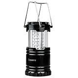 LED Camping Lantern,Portable Bright 30 LED Camping Light Flashlights,Collapsible Design,Water Resistant,Light Weight,Rugged Construction for Home & Outdoor and Emergency Use:Most Compact Suitable for Hiking,Camping,Hurricanes,Outdoor adventures,Outages (Black)