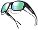 Fitovers Yamba X-Large Polarized Over Sunglasses ; Satin Black & Polarvue Green Mirror