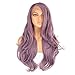 Leeven 24 Inch Purple Glueless Lace Front Wigs Free Part Natural Long Wavy Synthetic Lace Wig Heat Resistant Replacement Fashion Wigs for Women