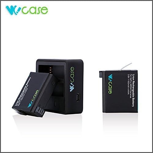 WoCase GoPro HERO4 HERO 4 Dual Charger for HERO4 Battery with USB Cable (Charges Two Batteries Simutaneously, Retail Package, Gift Ready)