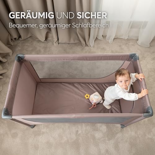 KikkaBoo Reisebett Baby SO Gifted 2026, Kinderreisebett 120x60 cm, bis 15 kg, Faltbar & Kompakt, Tragbar mit Transporttasche, Zusammenklappbar für Reise & Urlaub, Beige, Cot