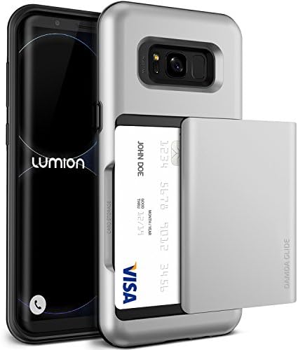 Galaxy S8 Plus Case, [Semi-auto Sliding] Card Slot Holder Wallet ID Cover Heavy Duty Protective Slim Thin Fit Armor Defender for Samsung Galaxy S8 Plus (2017) by Lumion (D.Glide - Metallic Silver)
