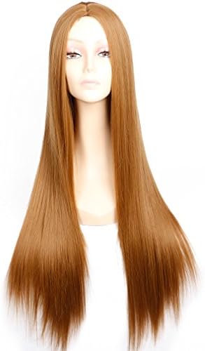 Colorful Bird 32 inches Long Straight Wigs Middle Part Synthetic Cosplay Costume Wig for Women Light Brown ( 27# Color)