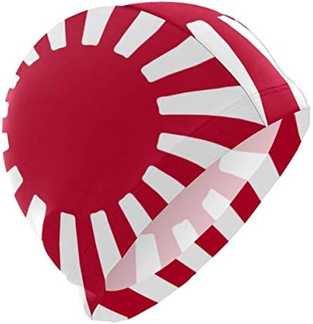 mchmcgm Japanese Flag Proud Red Sun Lycra Swim Cap Swimming for Women Men