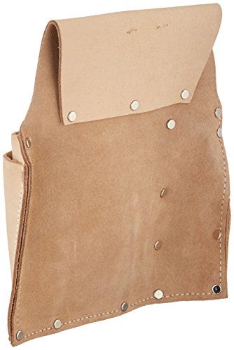Style n Craft 92-485 6 Pocket Drywall Hanger's Tool Pouch in Heavy Duty Grey Top Grain Leather for right handers