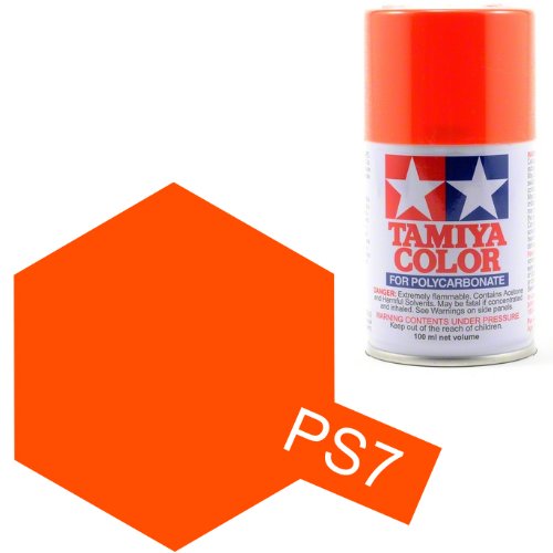 Tamiya 86007 PS-7 Orange Spray Paint, 100ml Spray Can