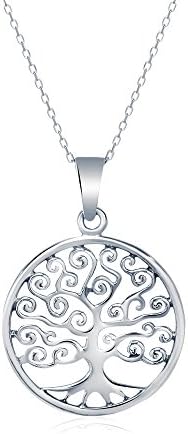 RD Jewels Sterling Silver Oval Open Cut Celtic Design Tree of Life Necklace Pendant, Choose Your Style