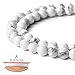 BEADNOVA Natural White Howlite Beads Natural Crystal Beads Stone Gemstone Round Loose Energy Healing with Crystal Stretch Cord for Jewelry Making (6mm, 62-64pcs)