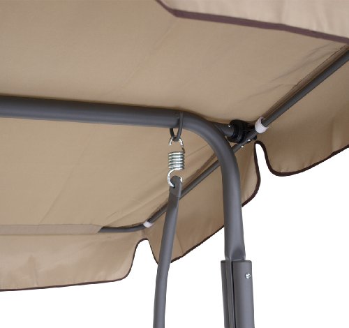 DEGAMO Hollywoodschaukel Florida 3-sitzer, grau/cremefarben, extra stabile Ausführung – Bild 3