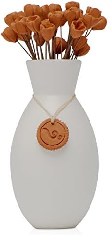 Acqua Aroma Earth Colors Collection Tulips Pottery Diffuser (White) Handcrafted