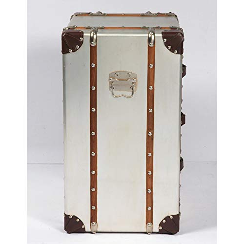 Duchess Accent Trunk in Sterling Silver with Aluminum Finish And Steamer Style Hardware, by Artum Hill