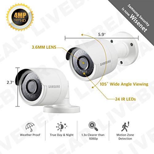 Samsung Wisenet SDC-89440BB-2PK - 4MP Weatherproof Bullet Camera (2-Pack) Compatible with SDH-C85100BF - Image 3