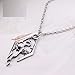 The Elder Scrolls SKYRIM Dragon Silvertone PENDANT/Necklace with 20