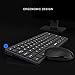Wireless keyboard and Mouse, Jelly Comb 2.4G Slim Compact Small Keyboard and Mouse Combo for Windows, Laptop, PC, Notebook (Black)