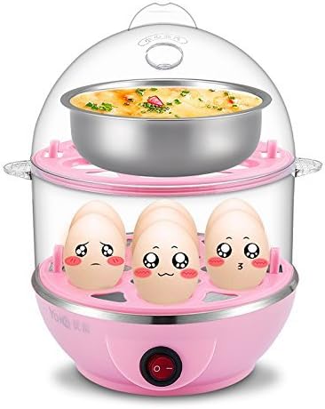 Vmore 2 Layer Multi-Function Electric Food and Egg Cooker Boilers & Steamer (Pink)