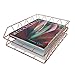 JANNIRESS Coastal Colors Rose Gold 2-Tier Stackable Desk Organizer Double Metal Wire Basket Letter Tray Cute Office Cubicle Decor