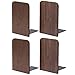 Muso Wood Black Walnut Wood Office Desktop Bookends, Wooden Art Bookend for Book Stand,H6'' x W4'' x L4''(Walnut M-2Pairs)