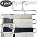 devesanter Pants Hangers S-Shape Trousers Hangers Stainless Steel Clothes Hangers Closet Space Saving for Pants Jeans Scarf Hanging Silver (4 Pack with 10 Clips) primary