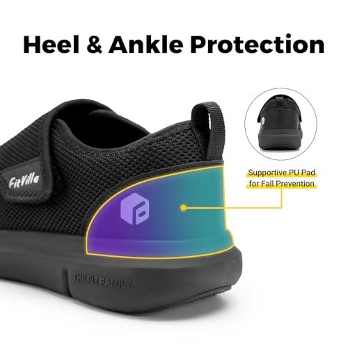 FitVille Shoes for Men Extra Wide Slip-on for Swollen Feet Adjustable Walking Shoes-EasyTop Wings V2